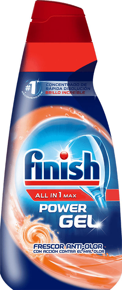 Finish All in 1 Max Power Gel Frescor Antiolor, Detergente Gel para el Lavavajillas